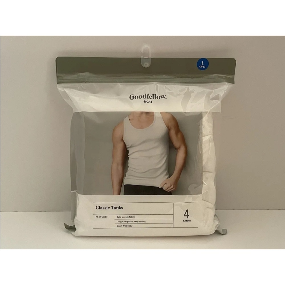 Goodfellow Men’s Classic Tanks - Tag Free/Seamless - WHITE